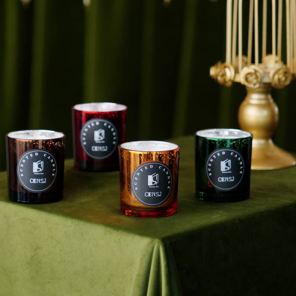 4色电镀激光雕刻工艺星光200ml豪华蜡烛