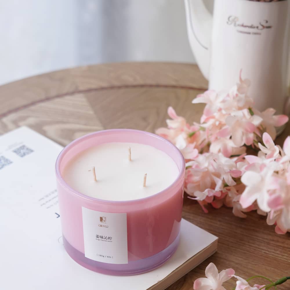 可定制内部印刷颜色 400 毫升玻璃罐香薰蜡烛