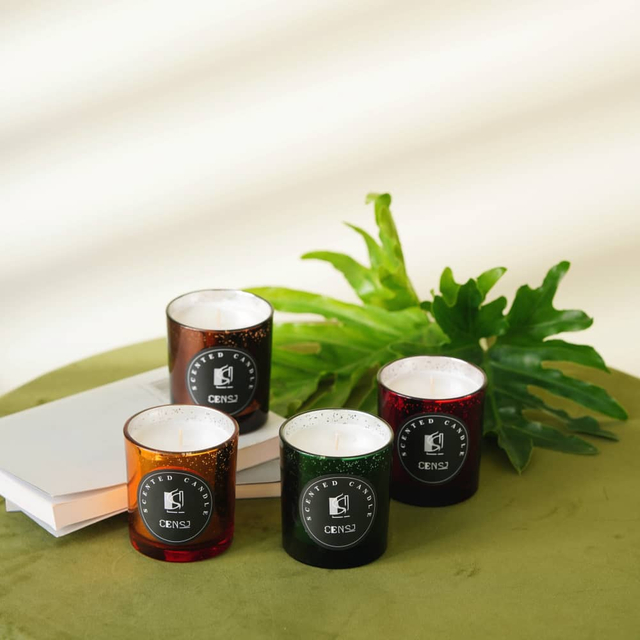 4色电镀激光雕刻工艺星光200ml豪华蜡烛