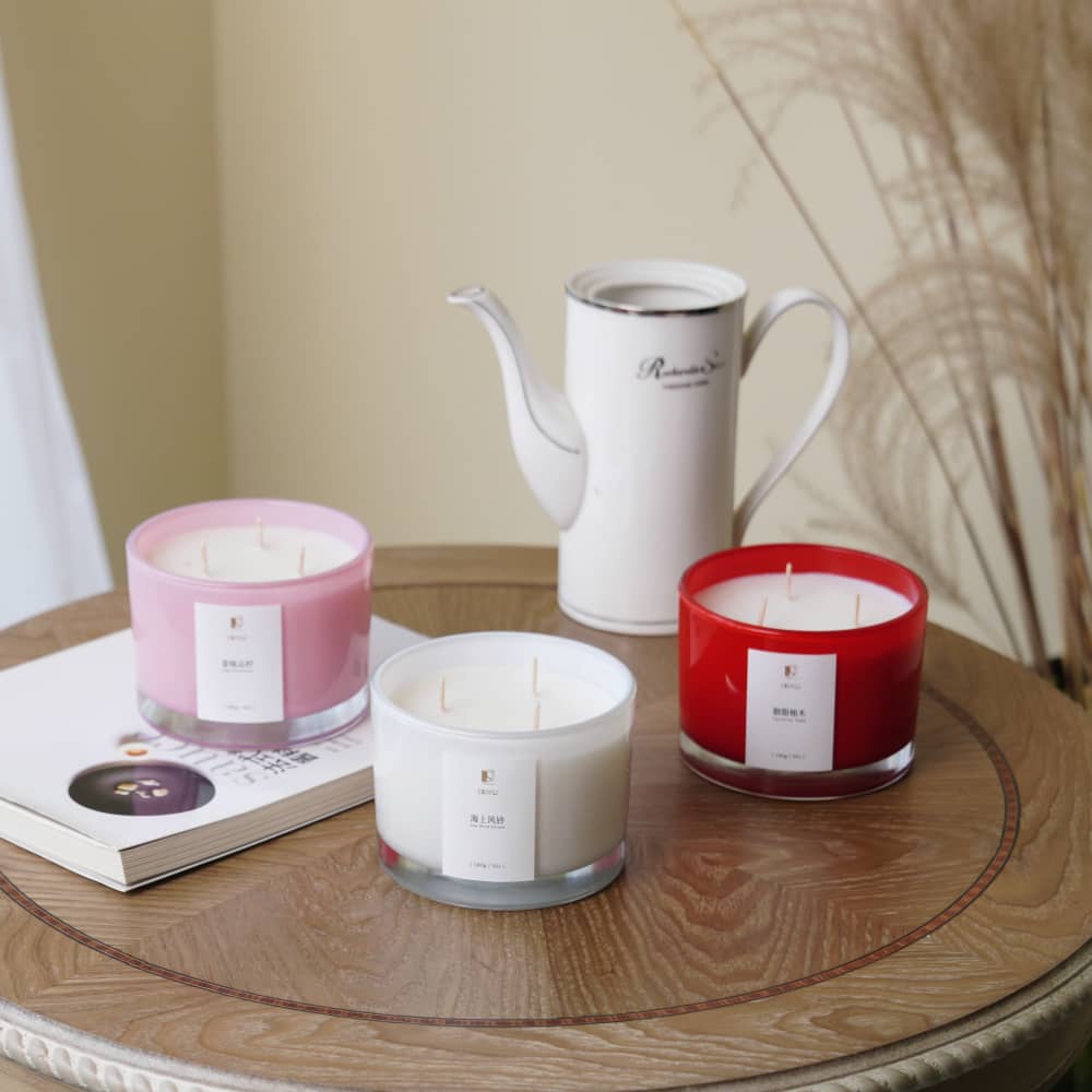 可定制内部印刷颜色 400 毫升玻璃罐香薰蜡烛