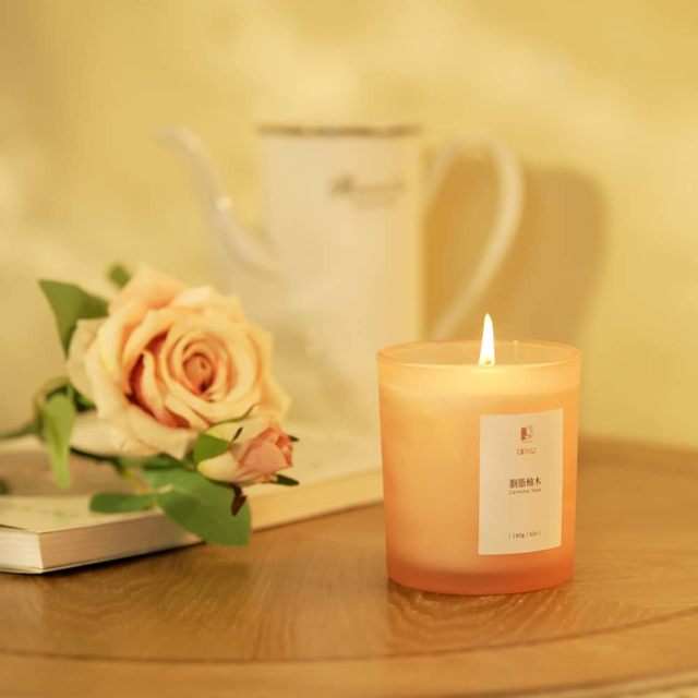 4 色半透明磨砂 275 毫升玻璃罐香薰蜡烛